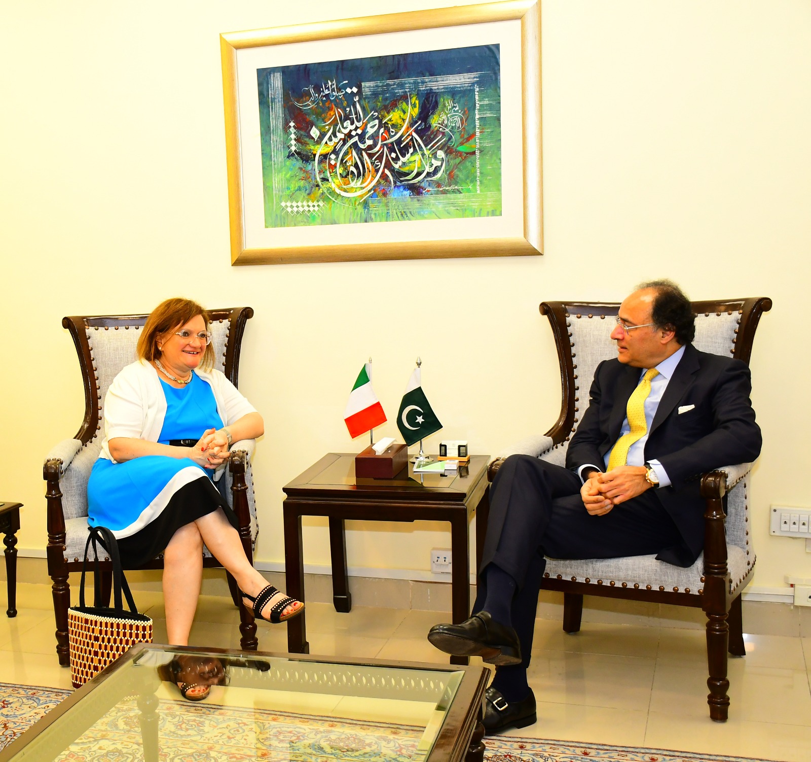 Italian Ambassador Armellin and Pakistan's Finance Minister Aurangzeb Forge Path for Economic Collaboration