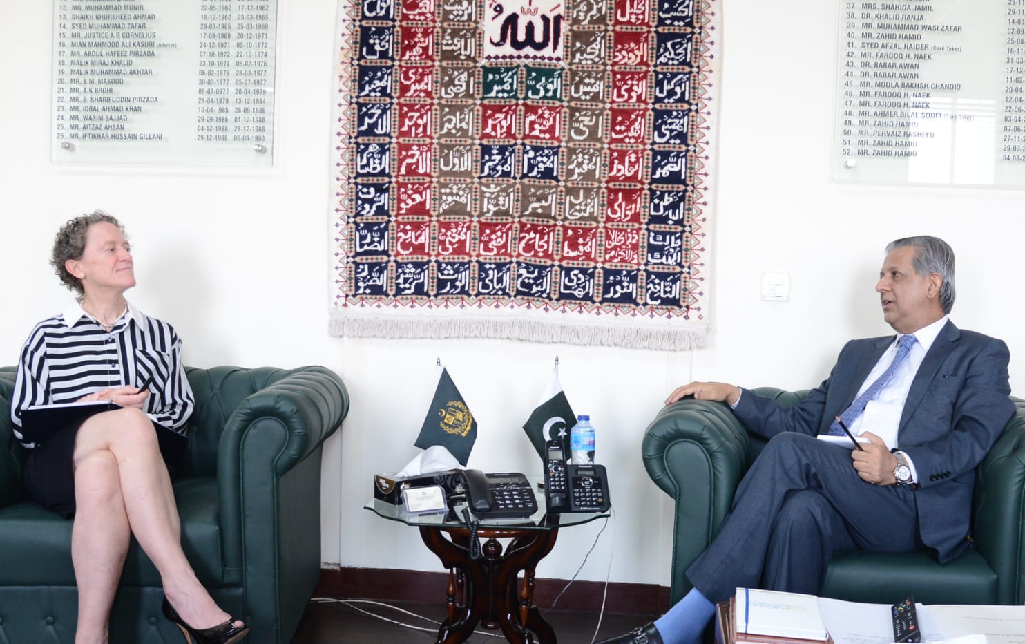Canadian High Commissioner Leslie Scanlon engages in talks with Minister Azam Nazeer Tarar on human rights Policies