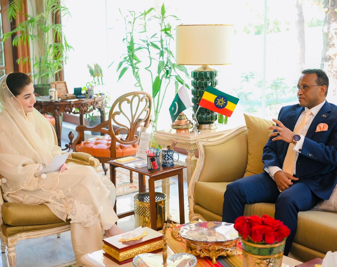 Ethiopian Ambassador Dr. Jemal Calls on Chief Minister Punjab Maryam Nawaz  to Discuss Bilateral Cooperation